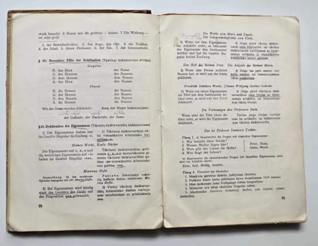 Deutsche grammatik Vokiečių kalbos gramatika 1950 - M.Grabar-Passek, knyga 5