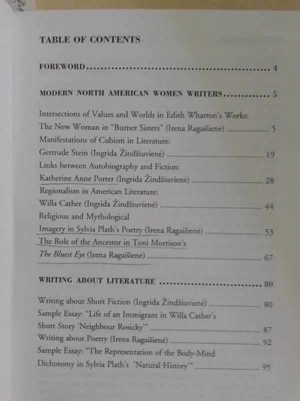Modern North American women writers - Irena Ragai.ienė, Ingrida Žindžiuvienė, knyga 4