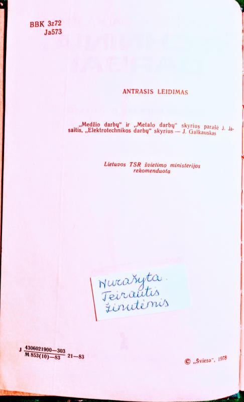 Techniniai darbai 4-6 kl. - J. Jasaitis, knyga 4