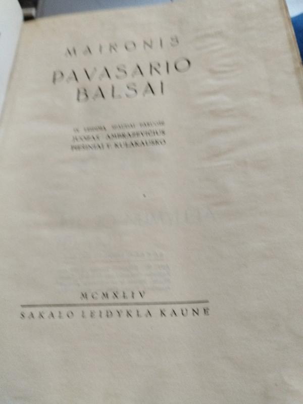 Pavasario balsai -  Maironis, knyga 5