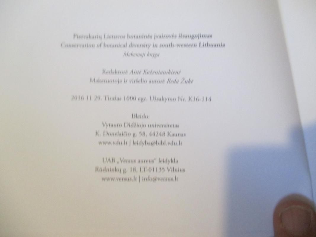 Pietvakarių Lietuvos botaninės įvairovės išsaugojimas. Conservation of botanical diversity in South-Western Lithuania - Autorių kolektyas, knyga 5