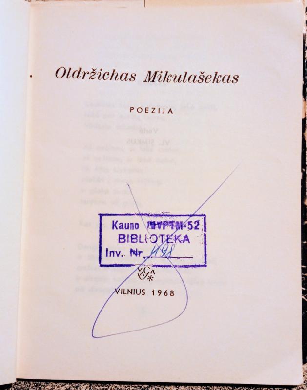 Poezija - Oldržichas Mikulašekas, knyga 3