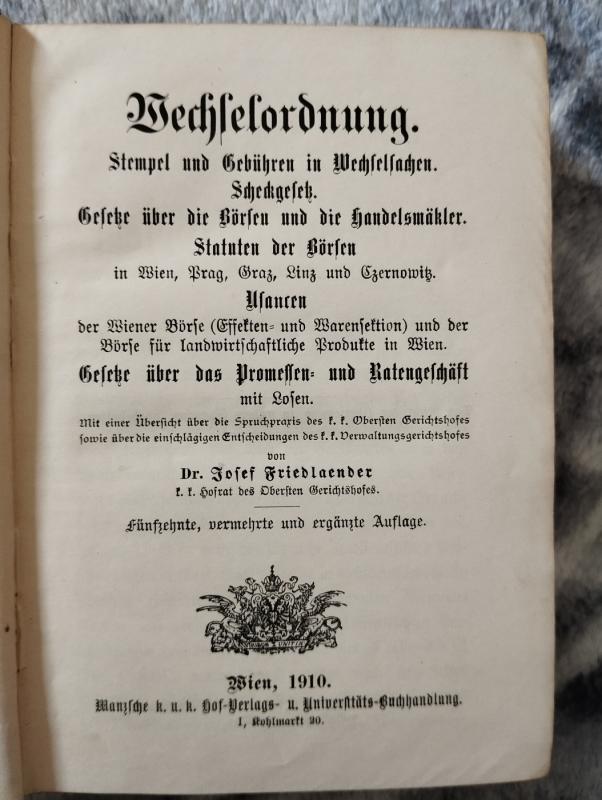 Wechselordnung. Stempel und Gebühren in Wechselsachen - Nežinomas, knyga 5