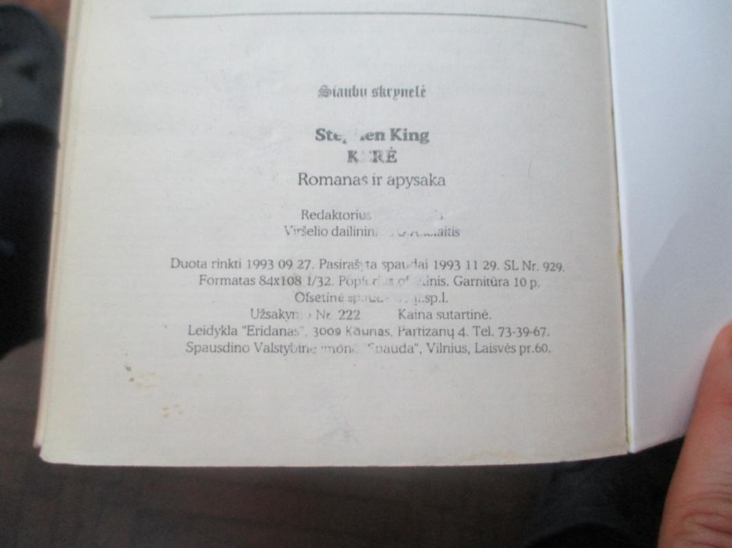 Kerė - Stephen King, knyga 5