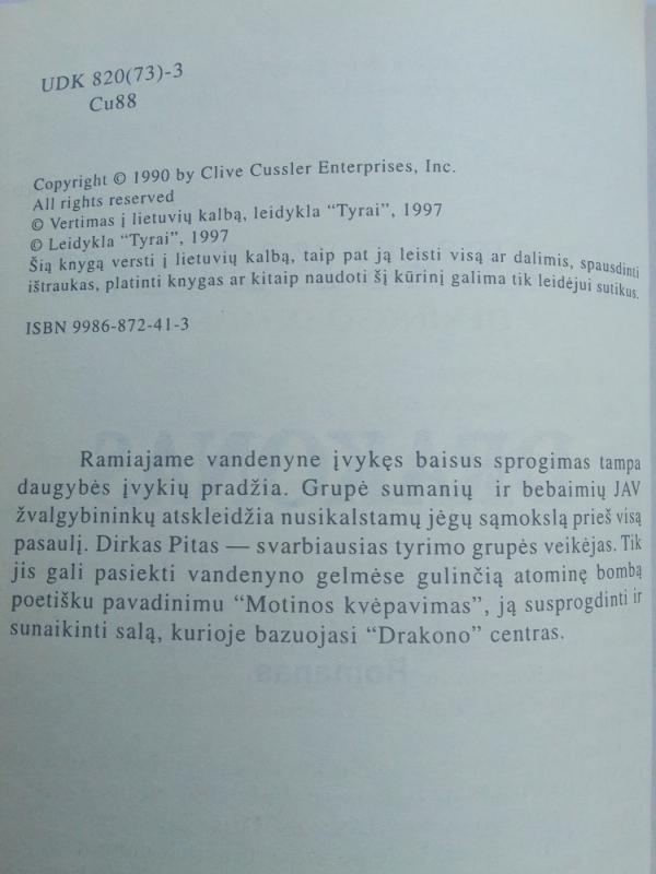 Drakonas - Klaivas Kasleris, knyga 4