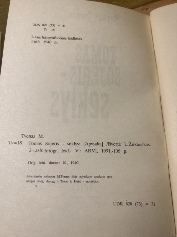 Tomas Sojeris-seklys - Markas Tvenas, knyga 4