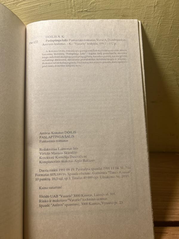 Paslaptinga šalis - Arthur Conan Doyle, knyga 5