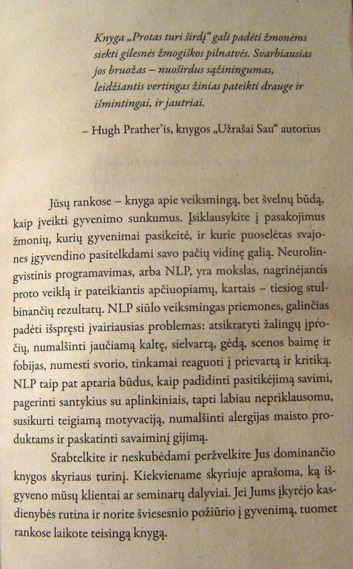 Protas turi širdį - Connirae ir Steve Andreas, knyga 6