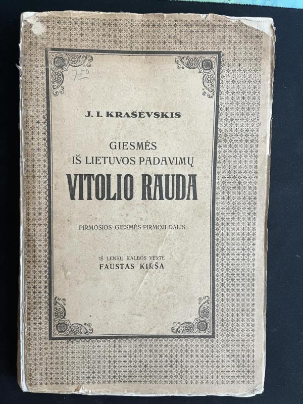Giesmės iš Lietuvos padavimų Vitolio rauda - J.I. Kraševskis, knyga 3