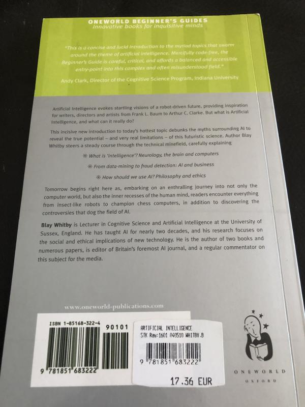 Artificial Intelligence A Beginners Guide - Blay Whitby, knyga 3