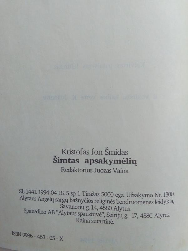 Šimtas apsakymėlių - Kristofas von Šmidas, knyga 4