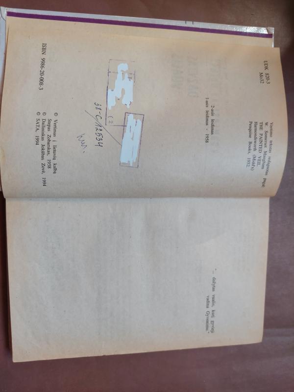 Dažytas vualis - Viljamas Somersetas Moemas, knyga 5