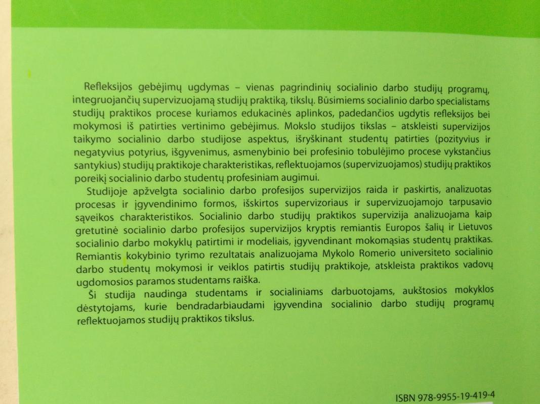 Supervizijos taikymas socialinio darbo studijose - Alina Petrauskienė, Rita Raudeliūnaitė, knyga 6