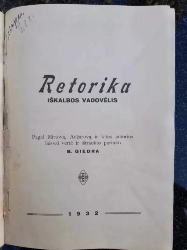 Retorika - B. Giedra, knyga 2