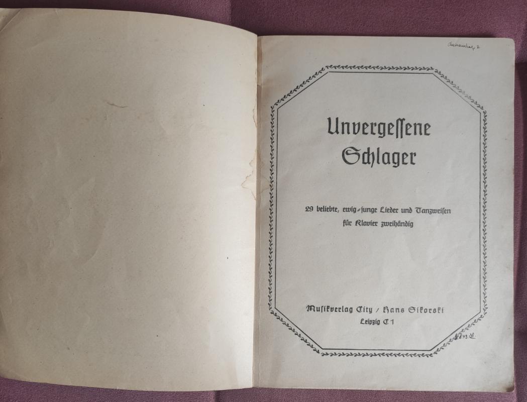 Unvergessene Schlager (Für Klavier mit überlegtem Text) - Autorius Nežinonamas, knyga 3