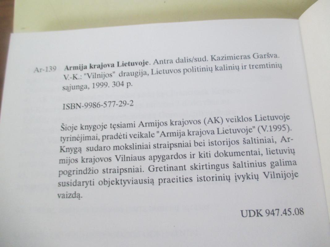 Armija krajova Lietuvoje (II dalis) - Kazimieras Garšva, knyga 5