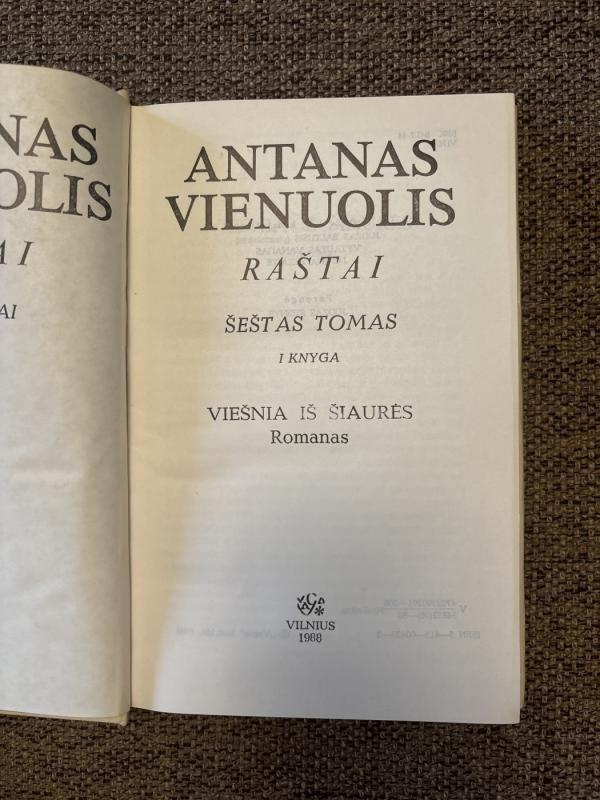 Antanas Vienuolis Raštai - Antanas Vienuolis, knyga 6