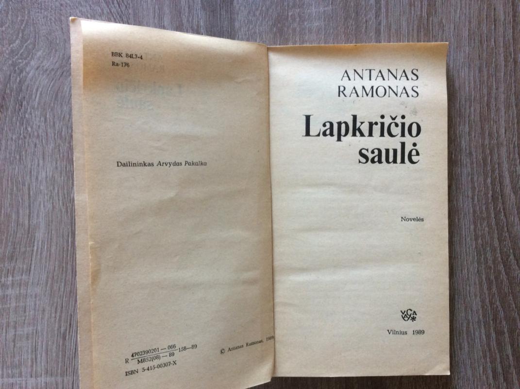 Lapkričio saulė - Antanas Ramonas, knyga 3
