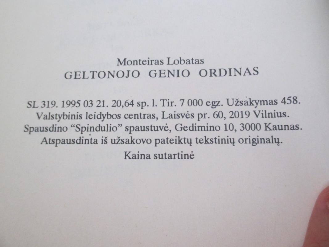 Geltonojo Genio ordinas - Monteiras Lobatas, knyga 5