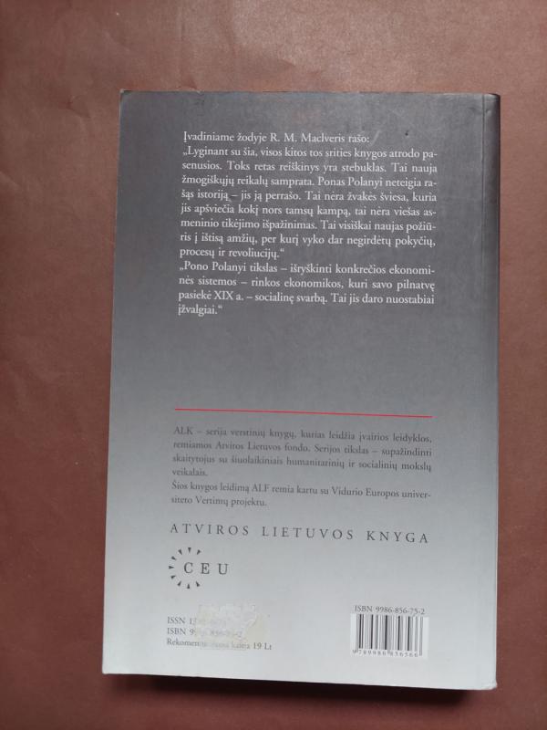 Didžioji transformacija - Karl Polanyi, knyga 5