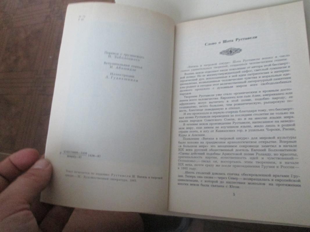 VITYAZ V TIGROVOJ SHKURE - Šota Rustavelis, knyga 6