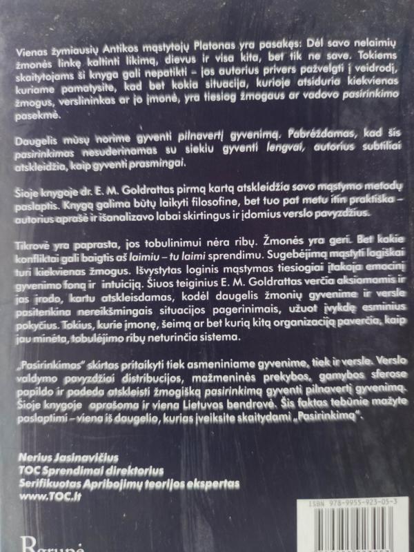 Pasirinkimas - Eliyahu M. Goldratt, knyga 3