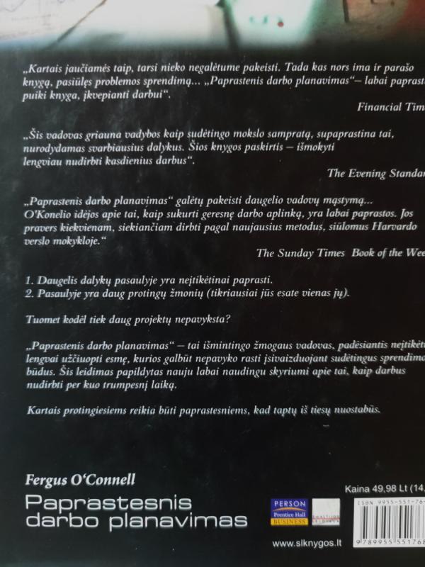 Paprastesnis darbo planavimas - Fergus O'Connell, knyga 3