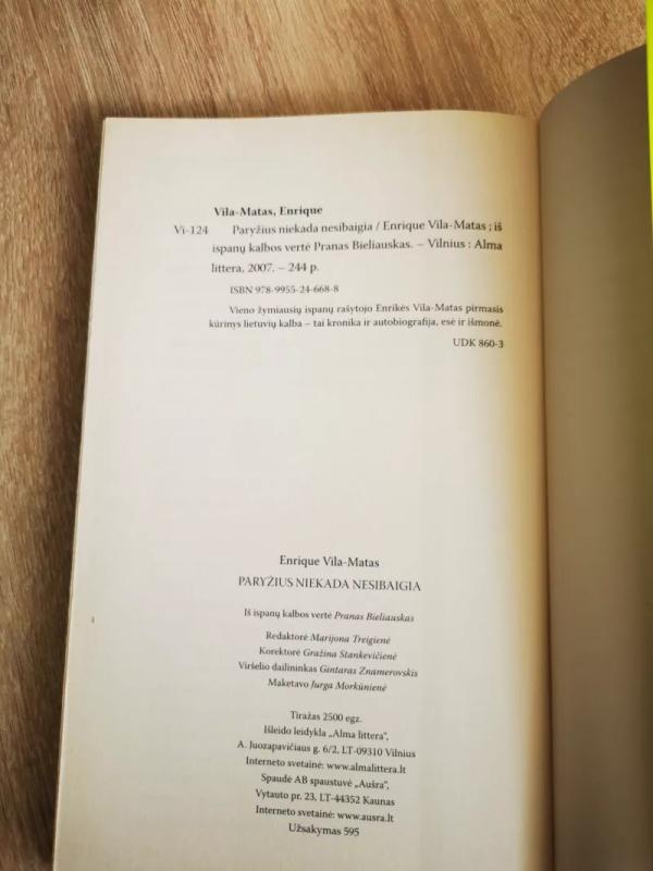 Paryžius niekada nesibaigia - Enrique Vila-Matas, knyga 4