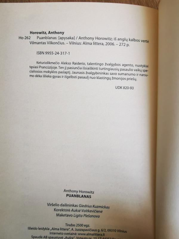 Puanblanas - Anthony Horowitz, knyga 4