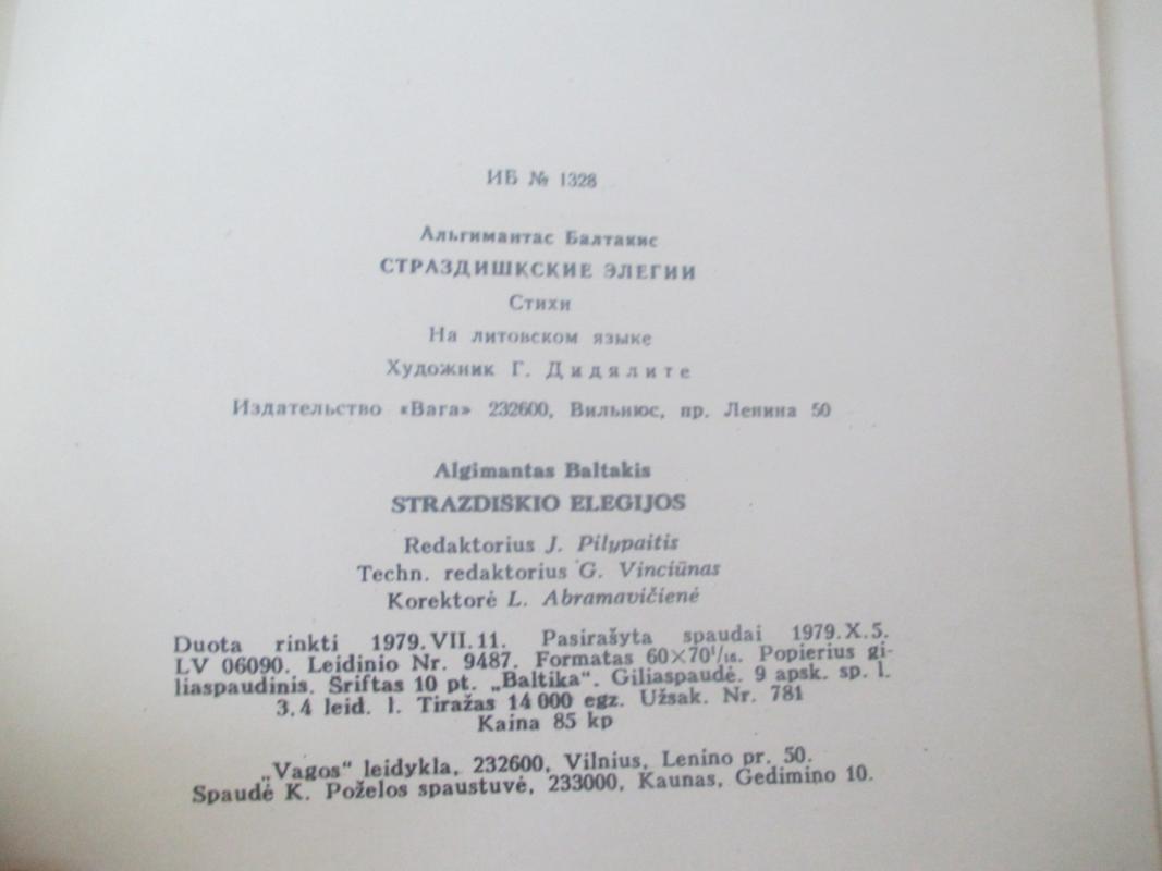 Strazdiškio elegijos - Algimantas Baltakis, knyga 5