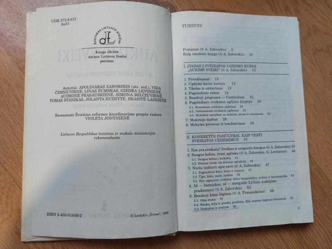 Aukime Sveiki: sveikatos ugdymo kursas - kt. Zaborskis A. ir, knyga 3