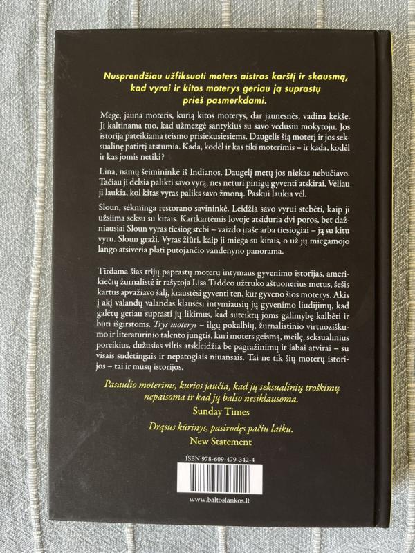 Trys moterys - Lisa Taddeo, knyga 3