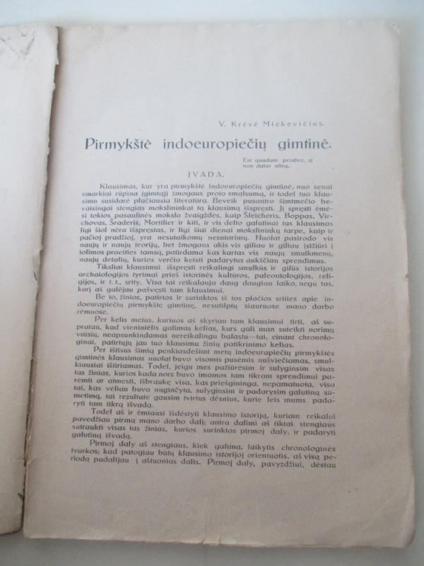 Indoeuropiečių protėvynė - Vincas Krėvė, knyga 6