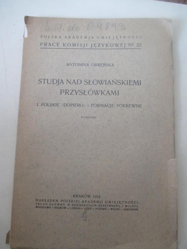 Studia nad slowianskimi przyslowkami - Antonina Obrebska, knyga 3
