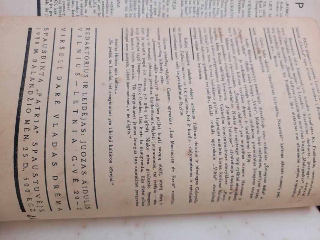 Sėja 1938 . Dailės ir literatūros vienkartinis leidinys - įvairių autorių kūrybos rinkinys, knyga 5