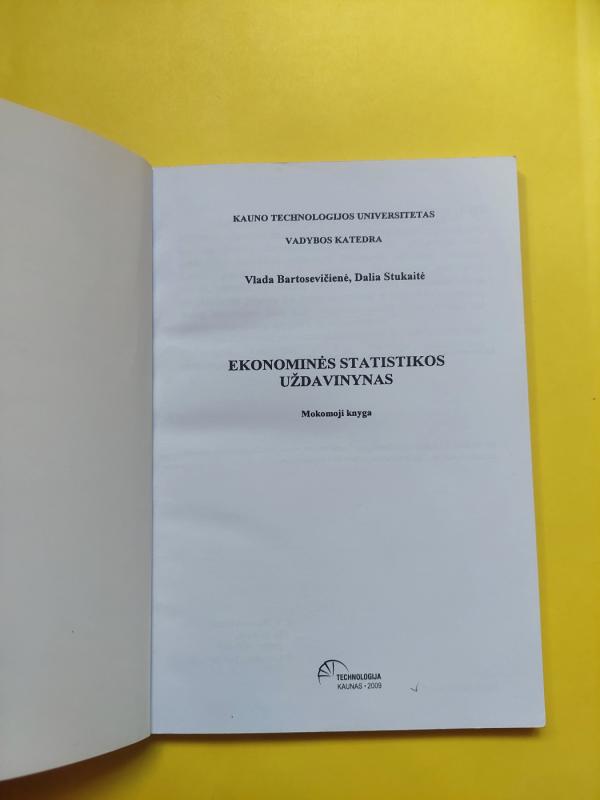 Ekonominės statistikos uždavinynas - Vladislava Bartosevičienė, knyga 3