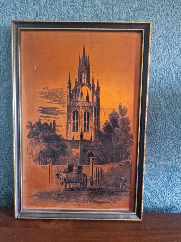 Įrėminta vario graviūra Bažnyčia - , namai ir interjeras 6