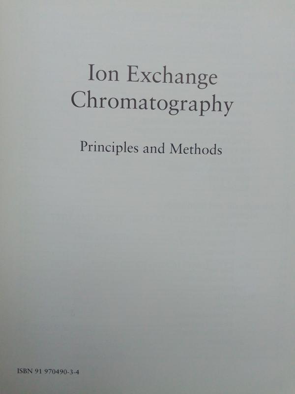 Ion exchange chromatography - Amsterdam Pharmacia Biotech, knyga 3