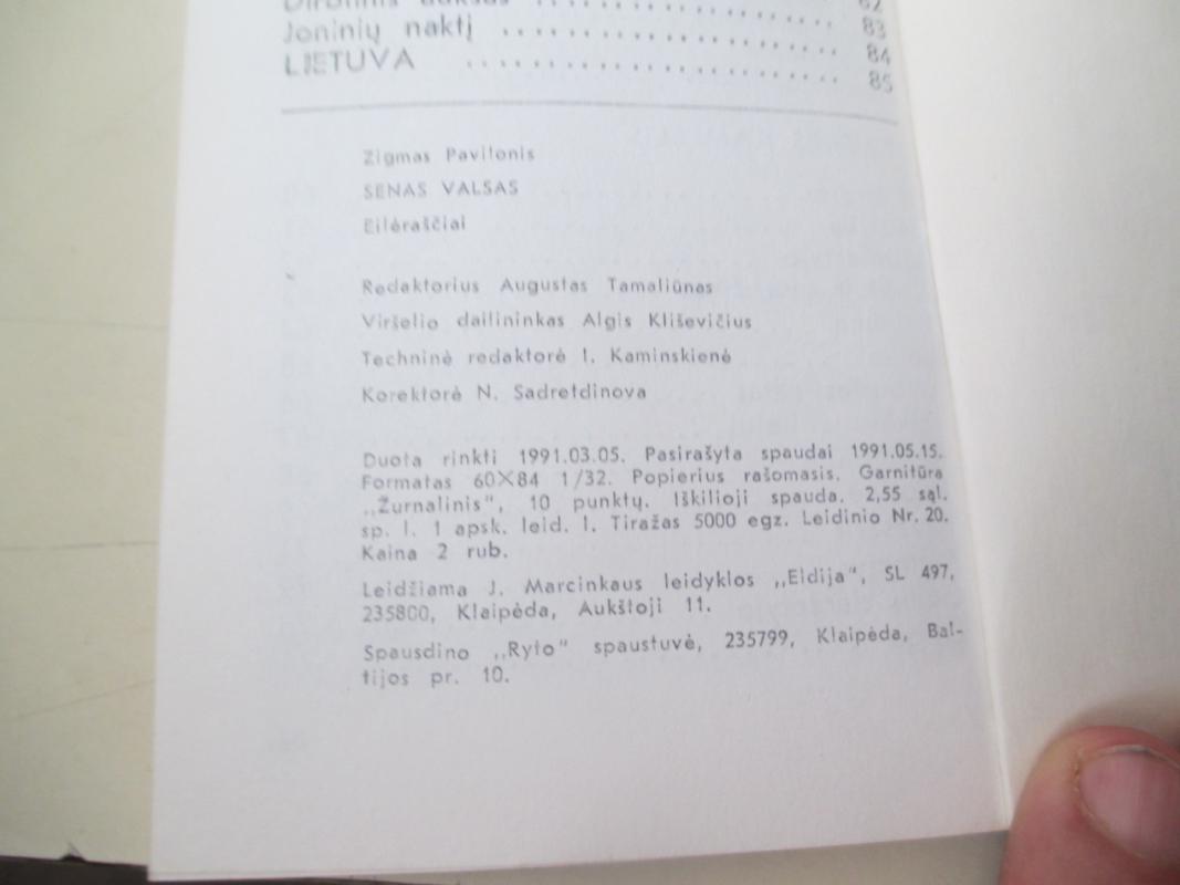 Senas valsas - Zigmas Pavilonis, knyga 5