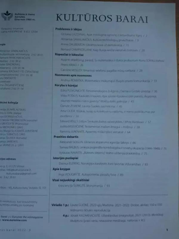 Kultūros barai 2022/9 - Autorių Kolektyvas, knyga 3