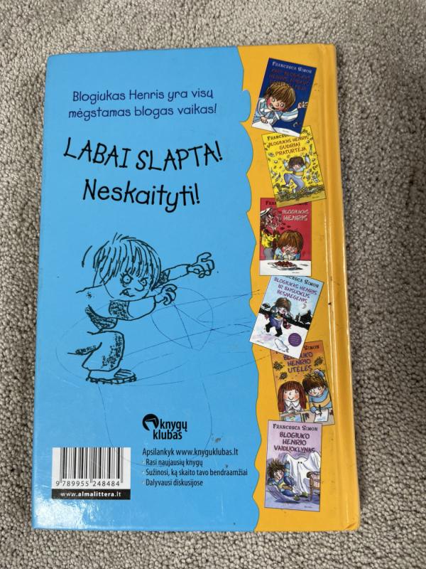 Blogiukas Henris ir slaptas klubas - Francesca Simon, knyga 3