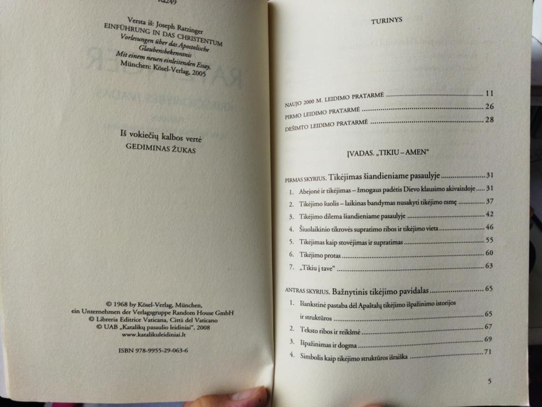 Krikščionybės Įvadas - J. Ratzinger, knyga 3