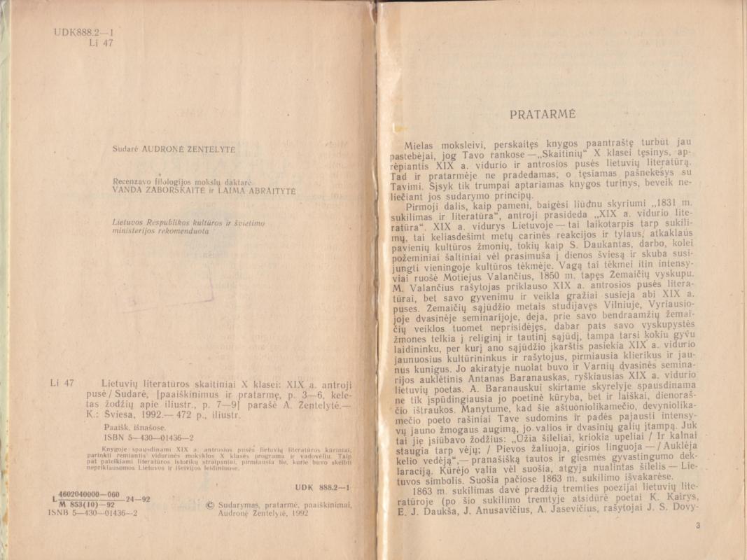 Lietuvių literatūros skaitiniai XIX a. antroji pusė 10 klasei - Autorių Kolektyvas, knyga 3