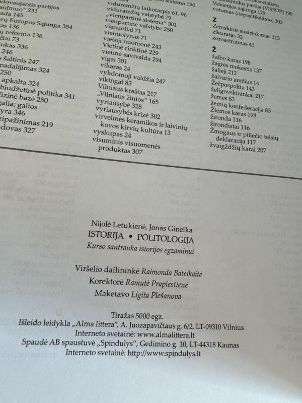 Istorija. Politologija. Kurso santrauka istorijos egzaminui - Nijolė Letukienė, Jonas  Gineika, knyga 3