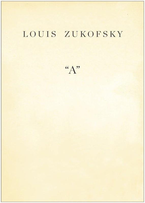 "A": poems - Louis Zukofsky, knyga