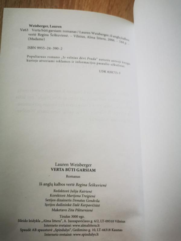 Verta būti garsiam - Lauren Weisberger, knyga 6