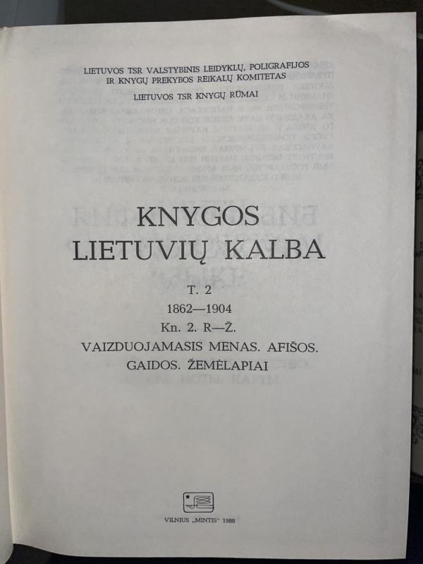 Lietuvos TSR bibliografija(1862_1904),2 knyga - Autorių Kolektyvas, knyga 2