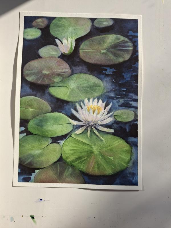 Lelijos (akvarelė, A3 formatas) - , namai ir interjeras 3