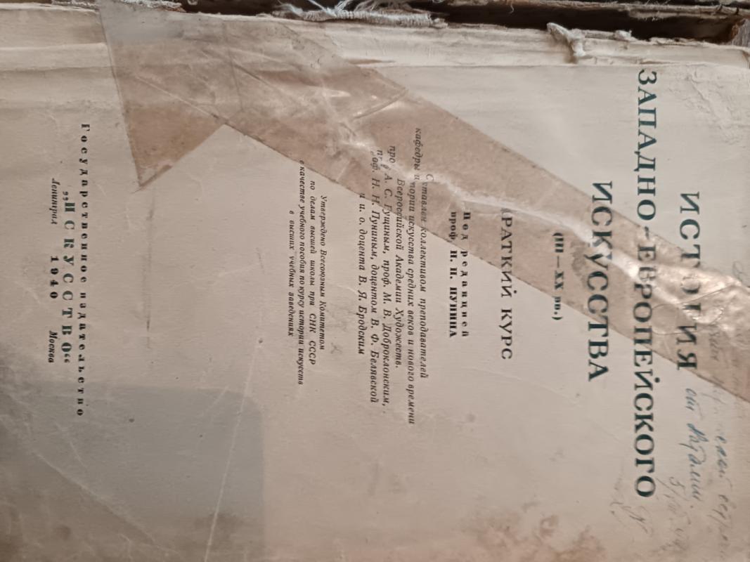 Vakarų Europos meno istorija - PROF. PUNINA, knyga 4