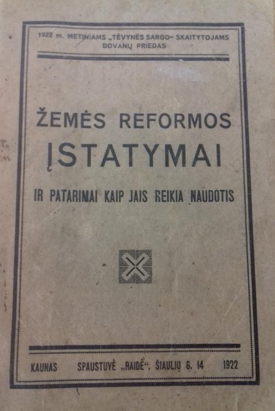 Žemės reformos įstatymai ir patarimai kaip jais reikia naudotis - Autorių Kolektyvas, knyga Žemės reformos įstatymai ir patarimai kaip jais reikia naudotis -  Tėvynės Sargas , knyga 2